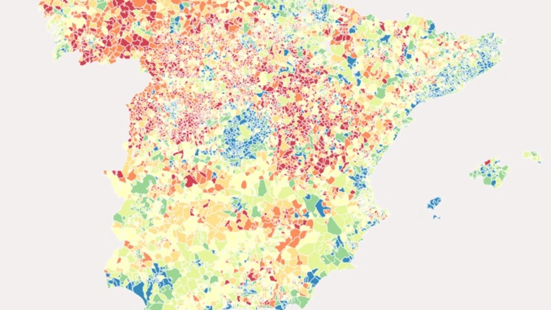 Mapa de población en España Mapa de población en España