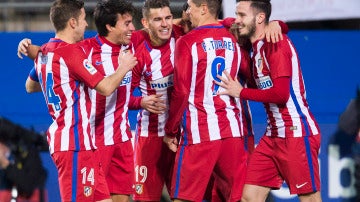 El Atlético celebra el empate contra el Eibar