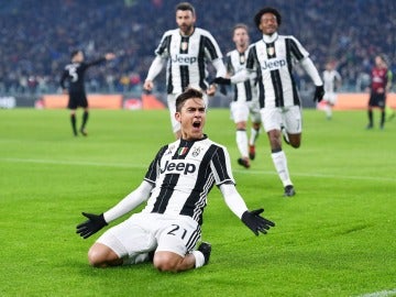 Dybala, celebrando un gol con la Juventus