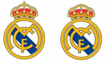El escudo del Real Madrid con y sin cruz