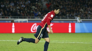 Shibasaki celebra un gol contra el Real Madrid
