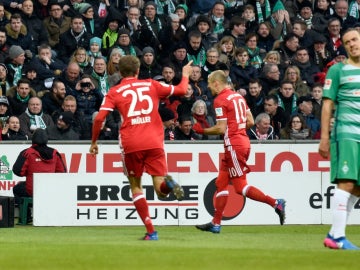 El Bayern celebra un gol ante el Werder