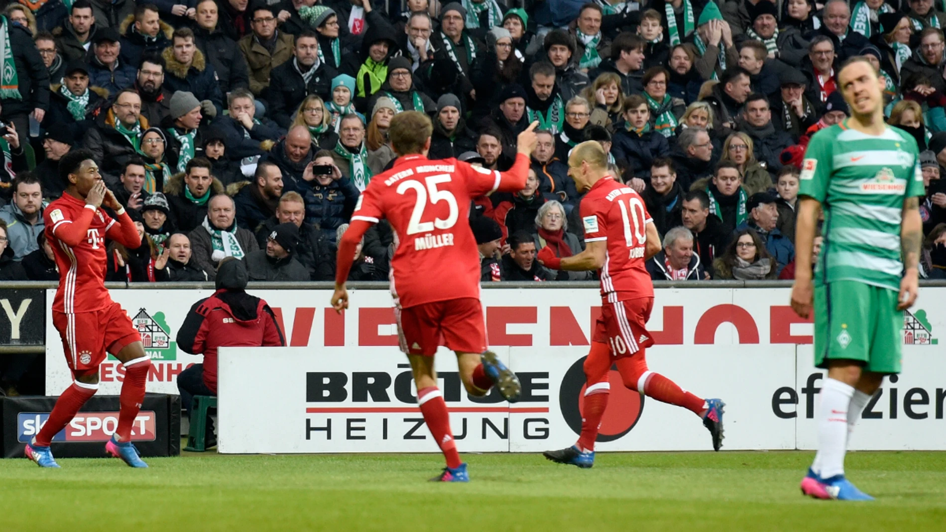 El Bayern celebra un gol ante el Werder El Bayern celebra un gol ante el Werder