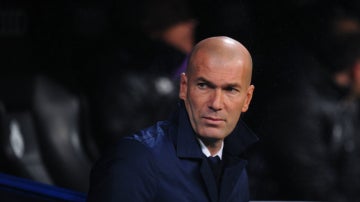 Zidane, en un partido con el Real Madrid
