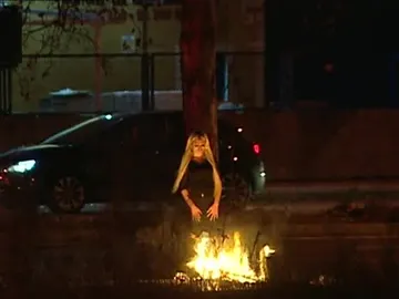 Fogatas en la colonia Marconi Fogatas en la colonia Marconi