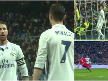 Ramos llama la atención a Cristiano Ronaldo ante la Real Sociedad