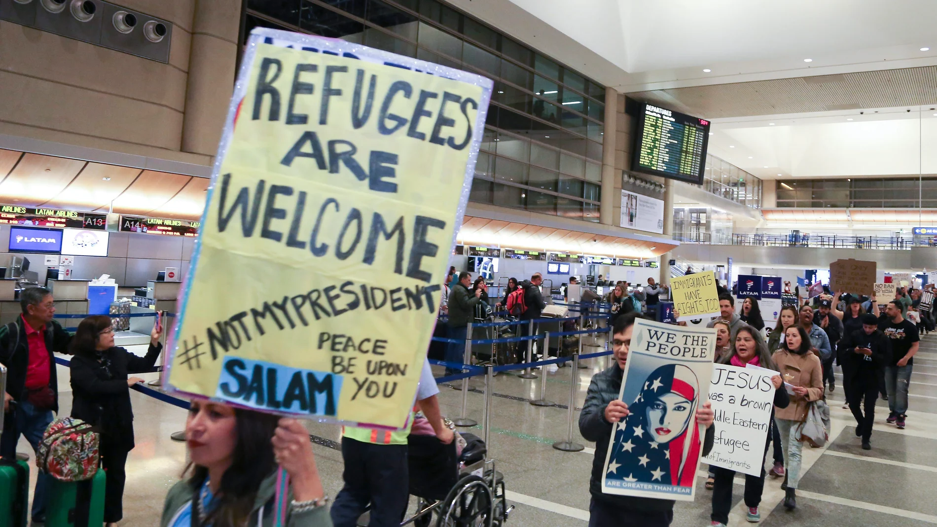 Protestas en los aeropuertos estadounidenses Protestas en los aeropuertos estadounidenses