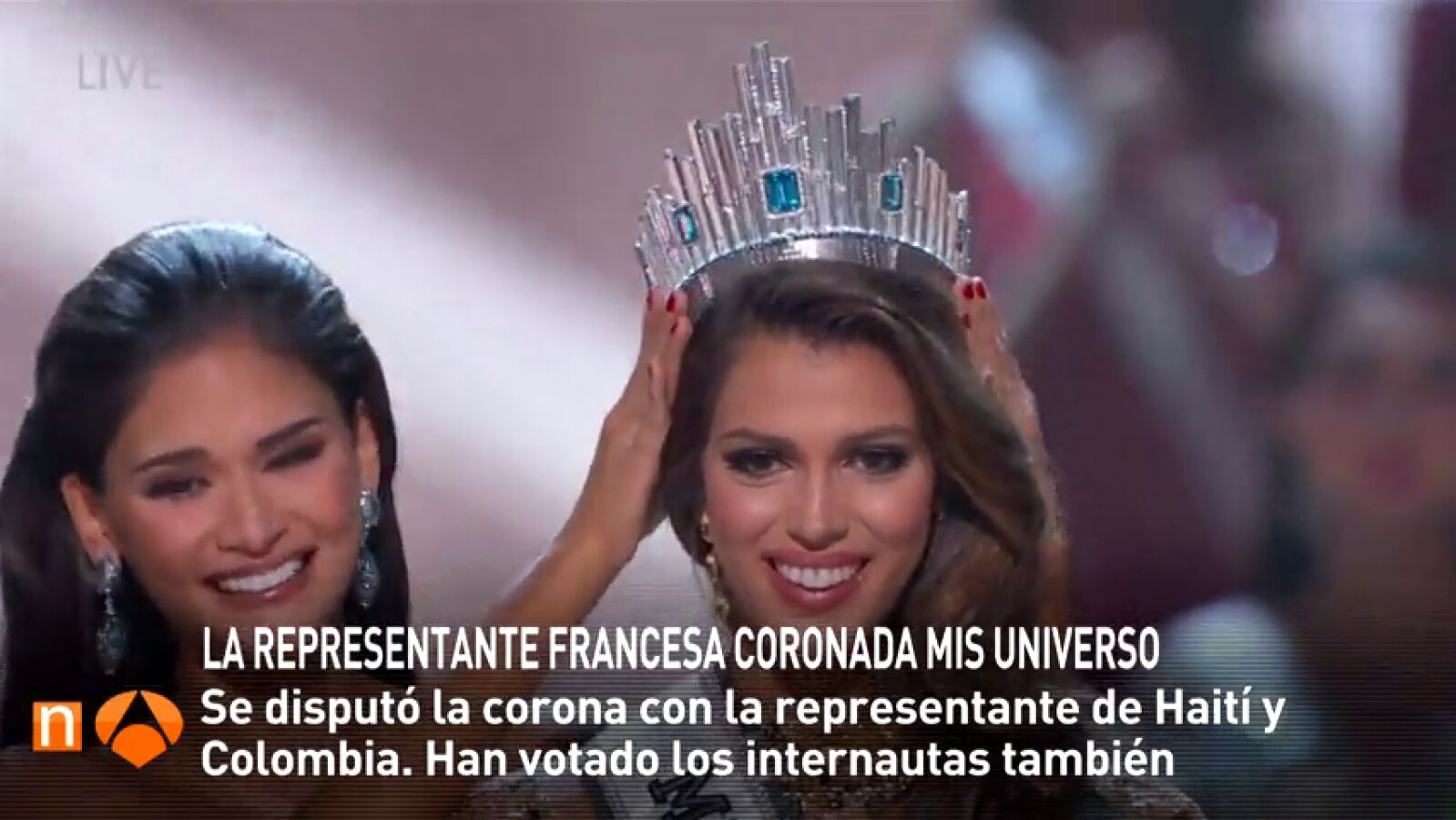 La representante francesa es coronada Mis Universo frente a la haitiana y colombiana