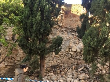 Derrumbe de la muralla de Talavera. Foto del alcalde Jaime Ramos