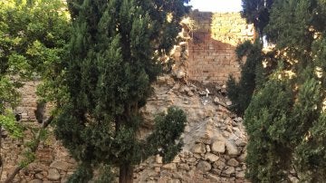 Derrumbe de la muralla de Talavera. Foto del alcalde Jaime Ramos