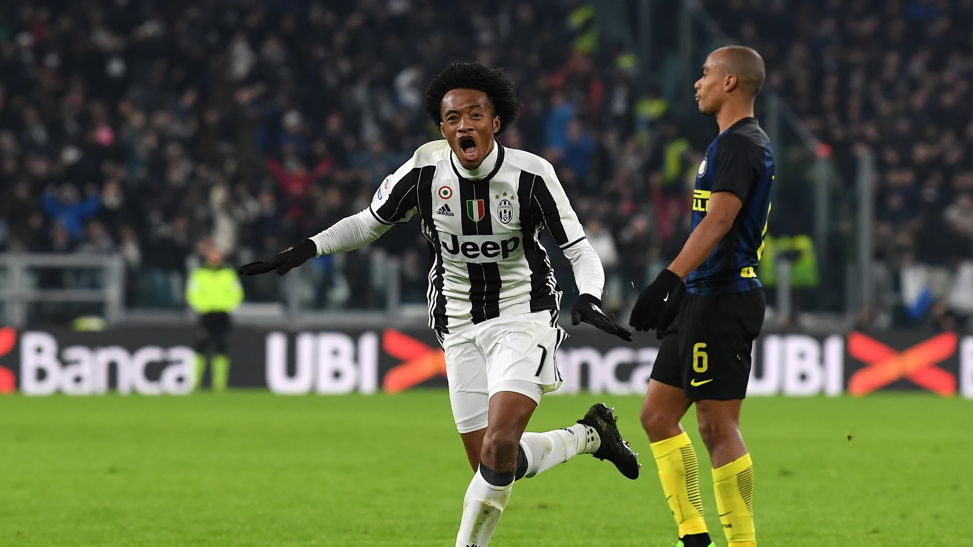 Cuadrado celebra el gol de la victoria ante el Inter Cuadrado celebra el gol de la victoria ante el Inter