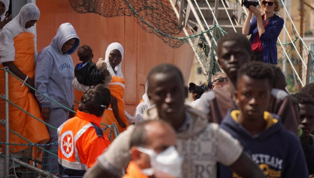 Inmigrantes rescatados en el Mediterráneo