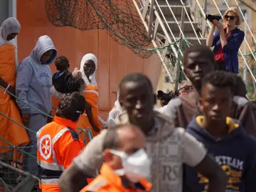 Inmigrantes rescatados en el Mediterráneo Inmigrantes rescatados en el Mediterráneo