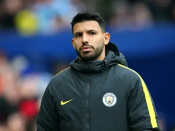 Agüero, con el chándal de suplente Agüero, con el chándal de suplente