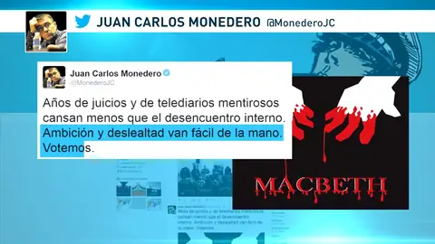 Frame 22.389199 de: Monedero compara la situación con la ambición de Macbeth Frame 22.389199 de: Monedero compara la situación con la ambición de Macbeth