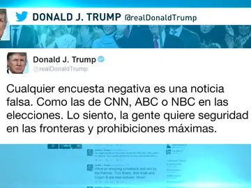 Frame 10.609777 de: El presidente de Estados Unidos considera "noticias falsas" los sondeos negativos sobre su veto migratorio Frame 10.609777 de: El presidente de Estados Unidos considera "noticias falsas" los sondeos negativos sobre su veto migratorio