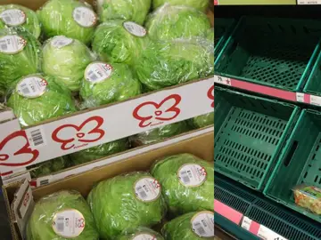 Supermercado español frente a uno brtiánico Supermercado español frente a uno brtiánico