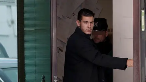 Lucas Hernández, a su llegada al juzgado Lucas Hernández, a su llegada al juzgado