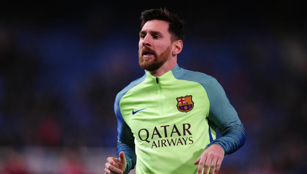 Leo Messi durante un entrenamiento