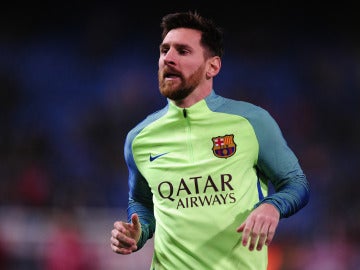 Leo Messi durante un entrenamiento