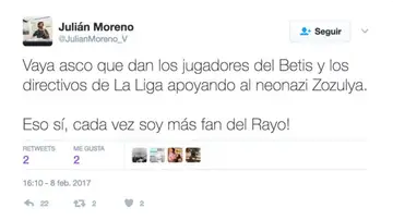 El tuit de Julián Moreno, de Podemos El tuit de Julián Moreno, de Podemos