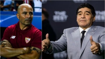 Sampaoli y Diego Armando Maradona