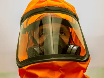 Una bolsa con material químico en las instalaciones de Sperk Una bolsa con material químico en las instalaciones de Sperk