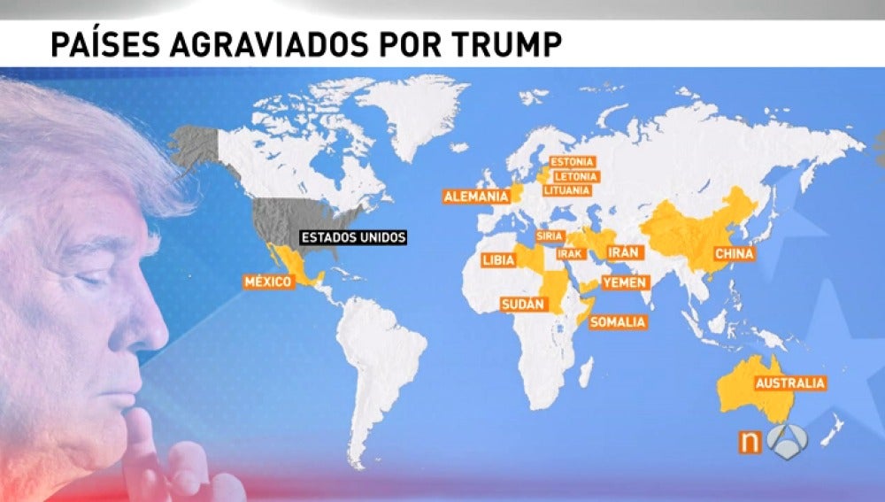 Países afectados por el veto de Donald Trump