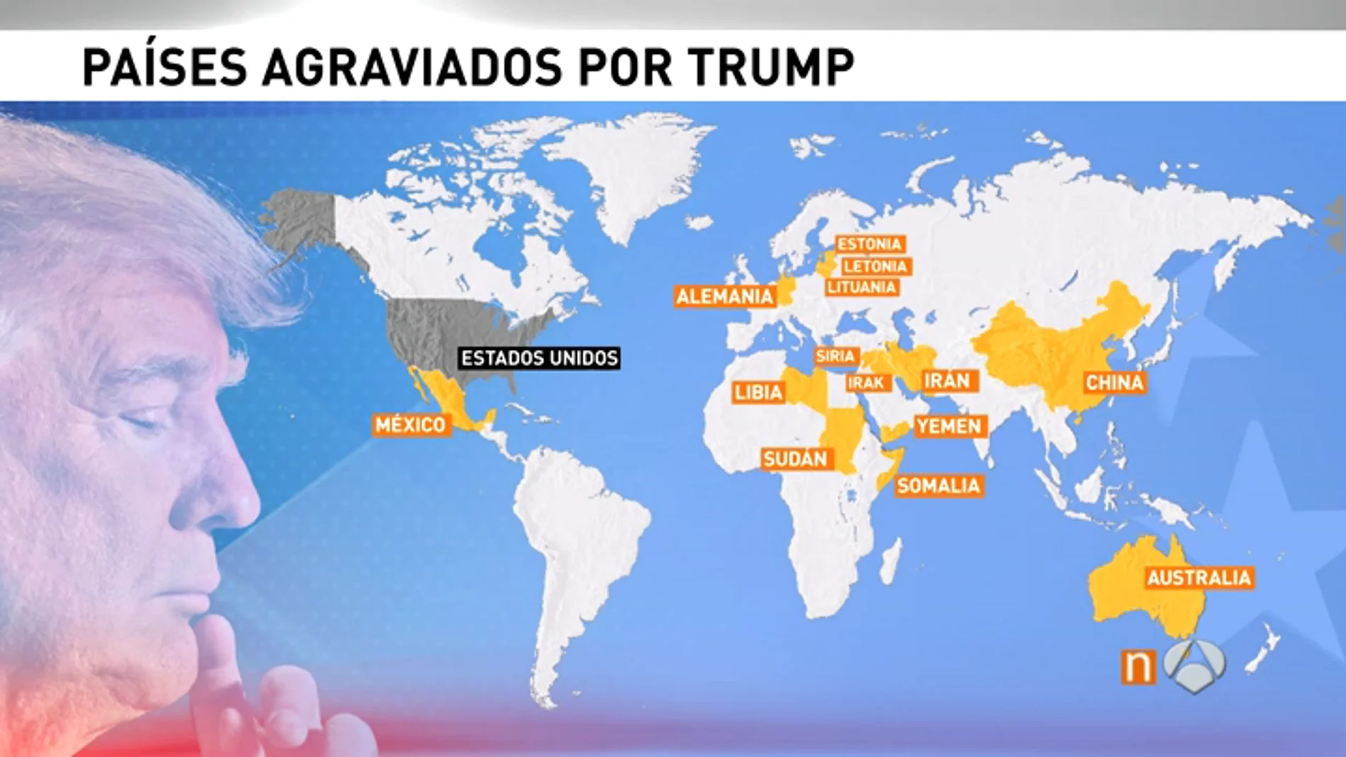 Países afectados por el veto de Donald Trump Países afectados por el veto de Donald Trump
