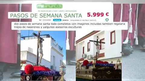 Frame 8.515151 de: Se ponen a la venta en Internet dos pasos de Semana Santa y un lote de trajes de nazareno Frame 8.515151 de: Se ponen a la venta en Internet dos pasos de Semana Santa y un lote de trajes de nazareno