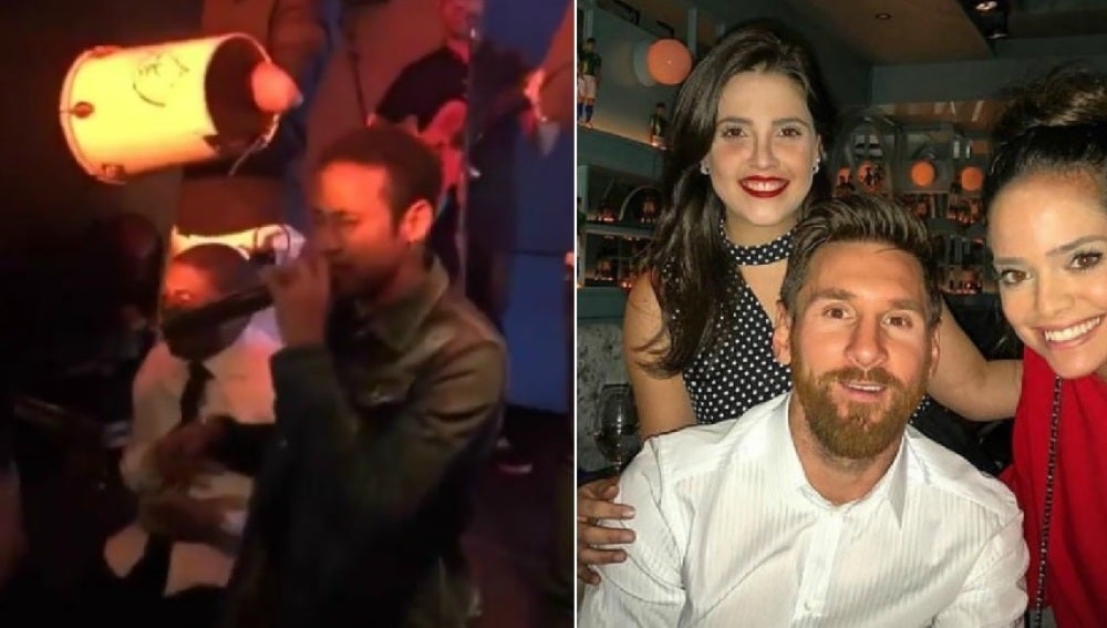 Neymar y Messi en la fiesta de cumpleaños del brasileño
