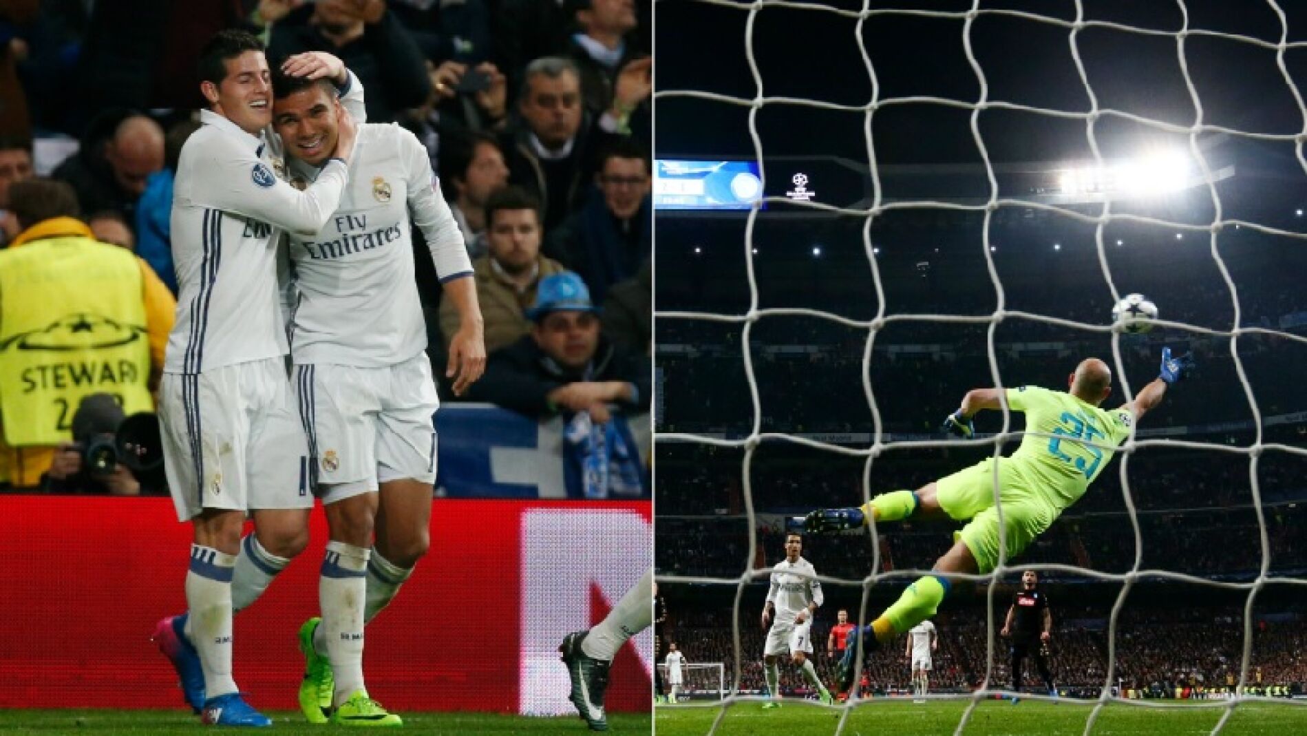 Casemiro, autor del golazo de la noche ante el N&aacute;poles