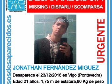 Jonathan Fernández, desaparecido en Vigo