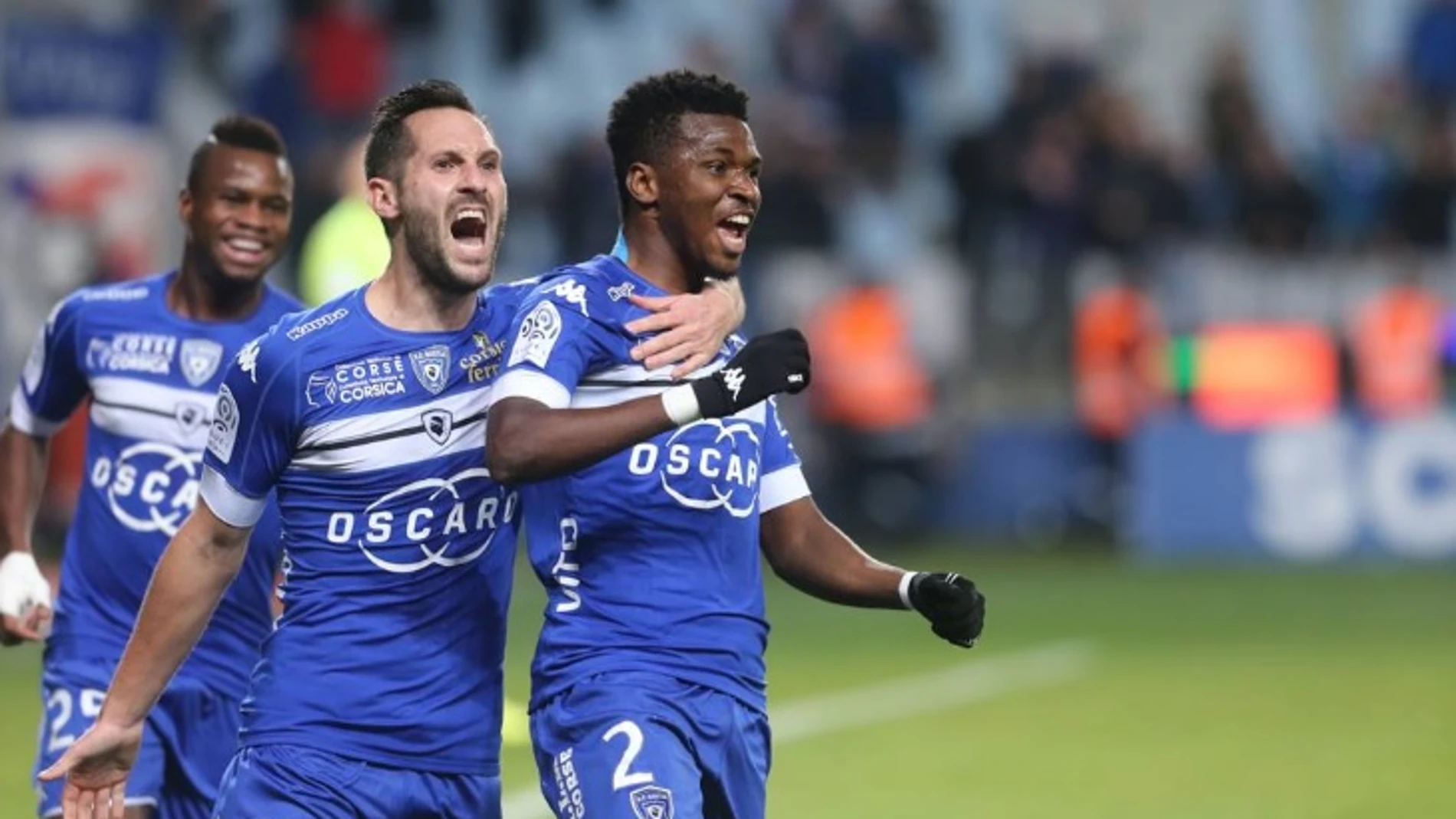 Los jugadores del Bastia celebran un gol ante el Mónaco Los jugadores del Bastia celebran un gol ante el Mónaco