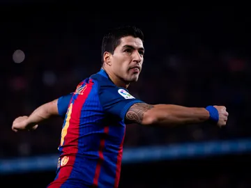 Luis Suárez celebra un gol con el Barcelona Luis Suárez celebra un gol con el Barcelona