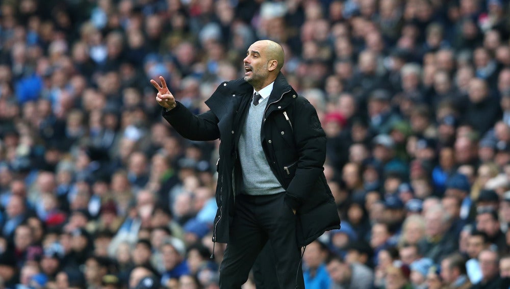 Guardiola en un partido con el Manchester City