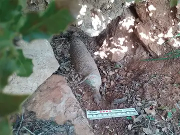 El proyectil encontrado en Tarragona El proyectil encontrado en Tarragona