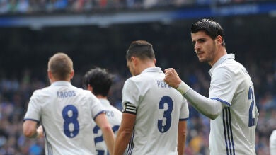 El Real Madrid camina firme por la Liga tras ganar al Espanyol con goles de Morata y de Bale