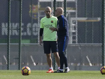 Mascherano en el entrenamiento Mascherano en el entrenamiento