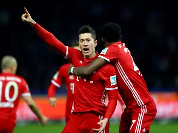 Lewandowski celebra su gol ante el Hertha Lewandowski celebra su gol ante el Hertha