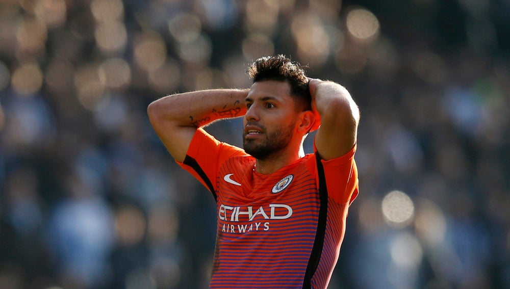 Agüero durante el partido