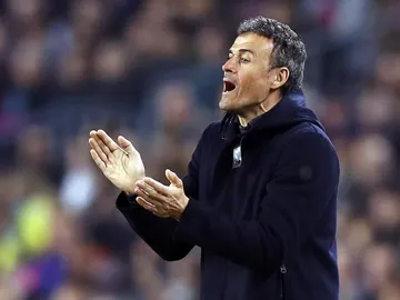 Luis Enrique, en la banda del Camp Nou Luis Enrique, en la banda del Camp Nou