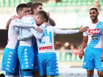 El Nápoles celebrando uno de los goles El Nápoles celebrando uno de los goles