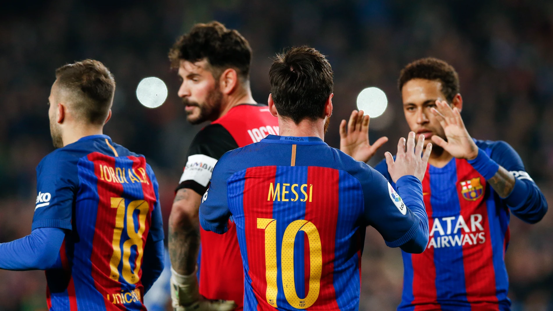 Leo Messi celebra uno de sus dos goles ante el Leganés Leo Messi celebra uno de sus dos goles ante el Leganés