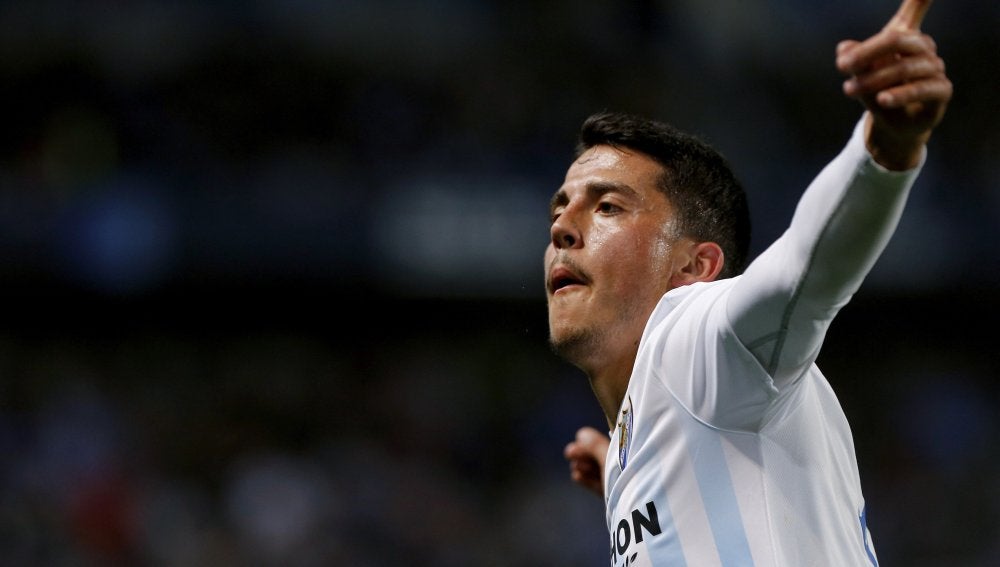 Fornals celebra un gol con el Málaga