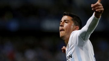 Fornals celebra un gol con el Málaga