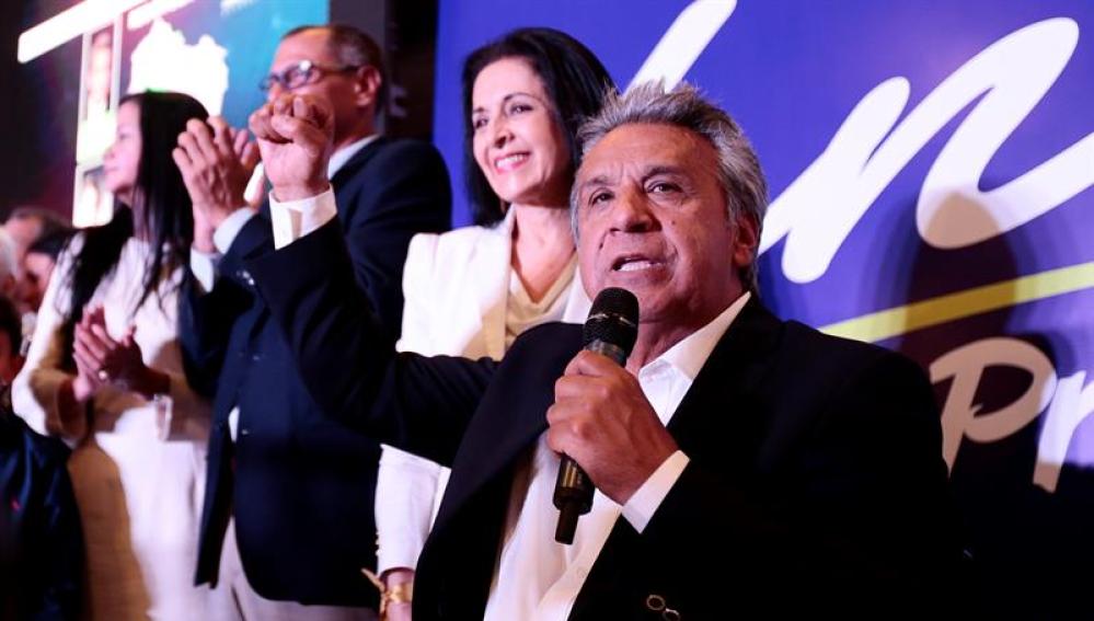 El candidato presidencial oficialista Lenín Moreno
