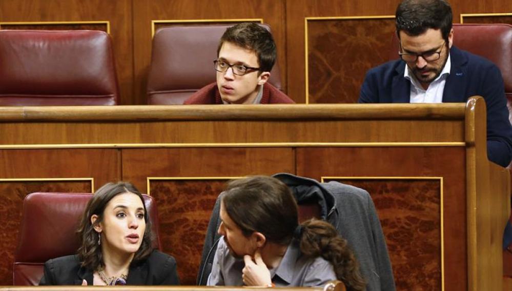 La bancada de Podemos en el Congreso