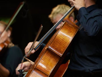 Músicos durante un concierto de orquesta