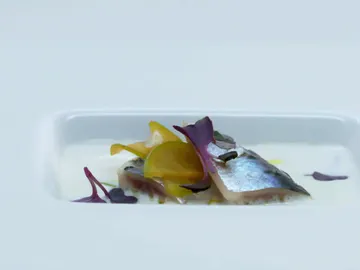 Ajoblanco malagueño con sardinas Ajoblanco malagueño con sardinas
